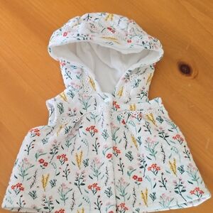 Floral Hooded Baby Vest